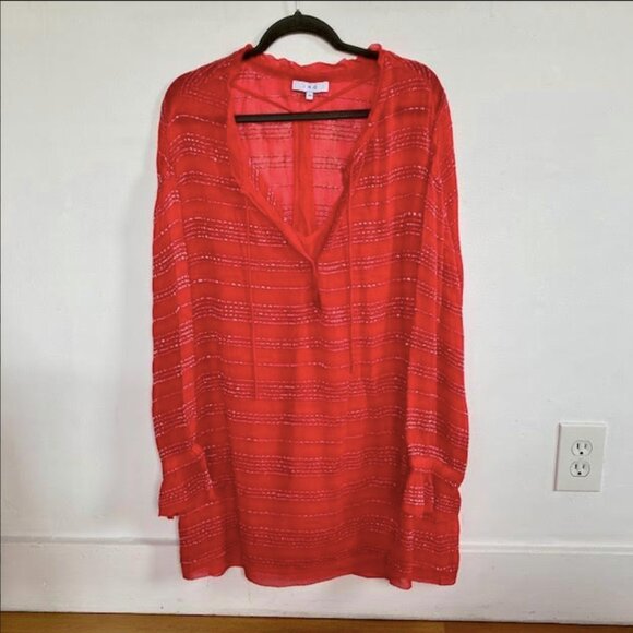 IRO Bluy Mini Dress in Dark Coral With Meallic Embroidery Size 34/XS - Picture 9 of 9